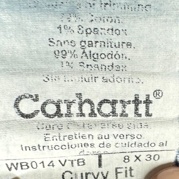 Carhartt Curvy Fit Bootcut Jeans Women’s Size 8x30 Blue Denim Mid Rise - Picture 5 of 13